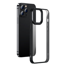 Заредете изображение във визуализатора на галерията – Baseus Crystal Phone Case hard case for iPhone 13 Pro Max with TPU frame black (ARJT000201) - TopMag
