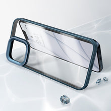 Заредете изображение във визуализатора на галерията – Baseus Crystal Phone Case hard case for iPhone 13 with TPU frame blue (ARJT000603) - TopMag
