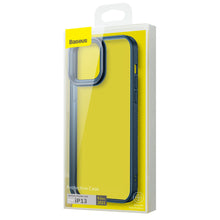 Заредете изображение във визуализатора на галерията – Baseus Crystal Phone Case hard case for iPhone 13 with TPU frame blue (ARJT000603) - TopMag

