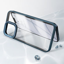 Заредете изображение във визуализатора на галерията – Baseus Crystal Phone Case hard case for iPhone 13 Pro with TPU frame blue (ARJT000703) - TopMag
