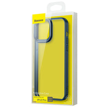 Заредете изображение във визуализатора на галерията – Baseus Crystal Phone Case hard case for iPhone 13 Pro with TPU frame blue (ARJT000703) - TopMag
