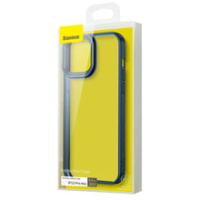 Заредете изображение във визуализатора на галерията – Baseus Crystal Phone Case hard case for iPhone 13 Pro Max with TPU frame blue (ARJT000803) - TopMag
