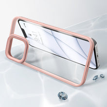Заредете изображение във визуализатора на галерията – Baseus Crystal Phone Case hard case for iPhone 13 Pro with TPU frame pink (ARJT001004) - TopMag
