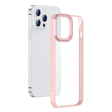 Заредете изображение във визуализатора на галерията – Baseus Crystal Phone Case hard case for iPhone 13 Pro with TPU frame pink (ARJT001004) - TopMag

