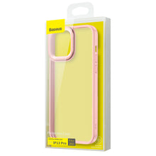Заредете изображение във визуализатора на галерията – Baseus Crystal Phone Case hard case for iPhone 13 Pro with TPU frame pink (ARJT001004) - TopMag
