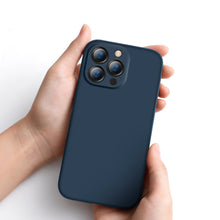 Заредете изображение във визуализатора на галерията – Baseus Liquid Gel Case Soft Flexible Rubber Cover for iPhone 13 Pro Max blue (ARYT000803) - TopMag
