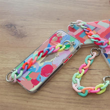 Заредете изображение във визуализатора на галерията – Color Chain Case gel flexible elastic case cover with a chain pendant for iPhone 13 Pro Max multicolour (4) - TopMag
