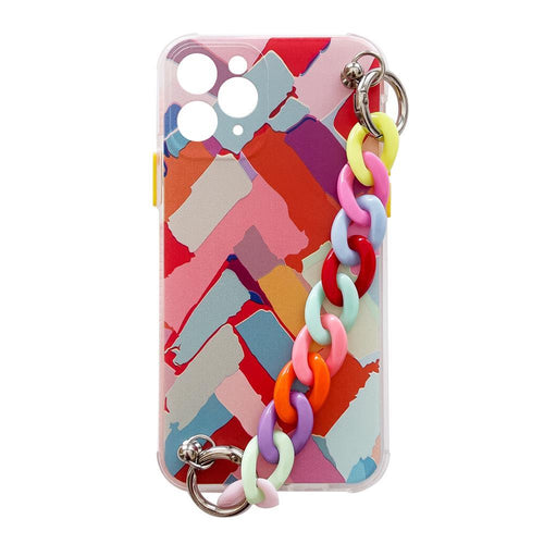 Color Chain Case gel flexible elastic case cover with a chain pendant for Samsung Galaxy S21 5G multicolour (3) - TopMag