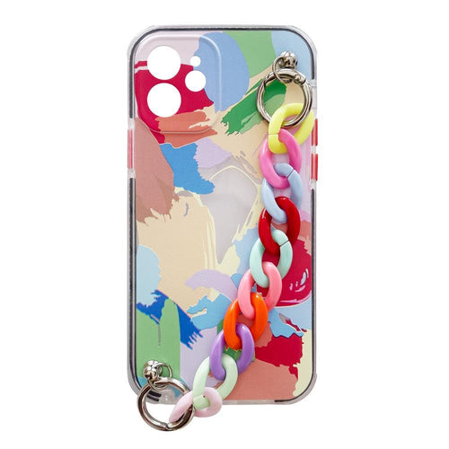 Color Chain Case gel flexible elastic case cover with a chain pendant for Samsung Galaxy S21 5G multicolour (4) - TopMag