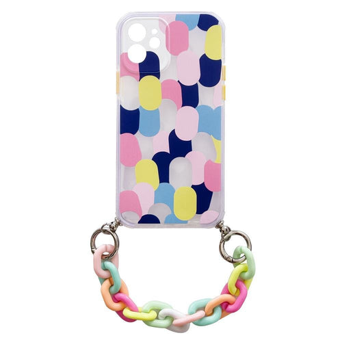 Color Chain Case Gel Flexible Cover Chain Chain Charm For Samsung Galaxy S21 Ultra 5G Multicolor (1) - TopMag