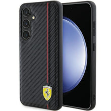 Заредете изображение във визуализатора на галерията – Original FERRARI hardcase Carbon Printed Line FEHCS24SN3DUR for Samsung Galaxy  S24 Black
