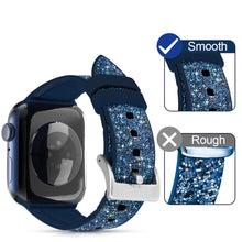 Заредете изображение във визуализатора на галерията – Kingxbar Crystal Fabric Band Strap Watch Bracelet 6 / SE / 5/4/3/2 (40mm / 38mm) Silicone Strap Crystal Band Blue - TopMag
