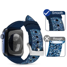 Заредете изображение във визуализатора на галерията – Kingxbar Crystal Fabric Band Strap Watch Bracelet: Ultra / 8/7/6 / SE / 5/4/3/2 (49mm / 45mm / 44mm / 42mm) silicone strap crystal blue band - TopMag
