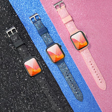 Заредете изображение във визуализатора на галерията – Kingxbar Crystal Fabric Band Strap Watch Bracelet: Ultra / 8/7/6 / SE / 5/4/3/2 (49mm / 45mm / 44mm / 42mm) silicone strap crystal band pink - TopMag
