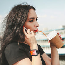 Заредете изображение във визуализатора на галерията – Kingxbar Crystal Fabric Band Strap Watch Bracelet: Ultra / 8/7/6 / SE / 5/4/3/2 (49mm / 45mm / 44mm / 42mm) Silicone Strap Crystal Band Black - TopMag
