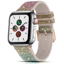 Заредете изображение във визуализатора на галерията – Kingxbar Chameleon Band Strap Watch Bracelet 6 / SE / 5/4/3/2 (40mm / 38mm) Silicone Strap Crystal Band Gold - TopMag
