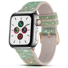 Заредете изображение във визуализатора на галерията – Kingxbar Chameleon Band Strap Watch Bracelet 6 / SE / 5/4/3/2 (40mm / 38mm) Silicone Strap Crystal Wristband Silver - TopMag
