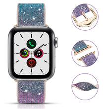 Заредете изображение във визуализатора на галерията – Kingxbar Chameleon Band Strap Watch Bracelet: Ultra / 8/7/6 / SE / 5/4/3/2 (49mm / 45mm / 44mm / 42mm) silicone strap crystal blue band - TopMag
