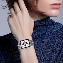 Заредете изображение във визуализатора на галерията – Kingxbar Chameleon Band Strap Watch Bracelet: Ultra / 8/7/6 / SE / 5/4/3/2 (49mm / 45mm / 44mm / 42mm) silicone strap crystal blue band - TopMag
