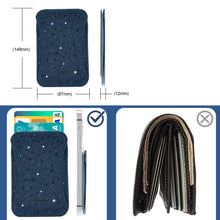 Заредете изображение във визуализатора на галерията – Kingxbar Magnetic Pocket Magnetic Wallet for iPhone 12/13 (Pro / Max / Mini) Stand Compatible with MagSafe Credit Card Holder Blue - TopMag
