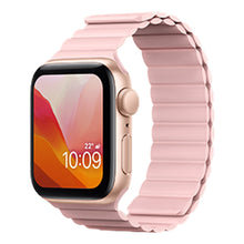 Заредете изображение във визуализатора на галерията – Kingxbar Magnetic Band Strap Watch Bracelet: Ultra / 8/7/6 / SE / 5/4/3/2 (49mm / 45mm / 44mm / 42mm) Magnetic Silicone Band Pink - TopMag
