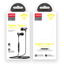 Заредете изображение във визуализатора на галерията – Joyroom ear headphones USB Type C with remote and microphone black (JR-EC04 Black) - TopMag
