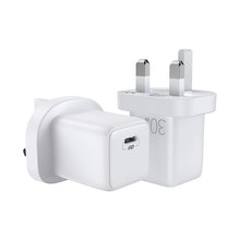 Заредете изображение във визуализатора на галерията – Joyroom USB wall charger Type C 30W Power Delivery 3A (UK plug) white (L-P301) - TopMag

