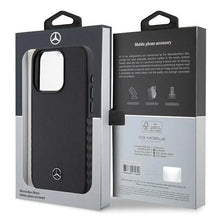 Заредете изображение във визуализатора на галерията – Mercedes Smooth Leather case for iPhone 15 Pro - black
