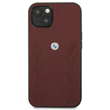 Заредете изображение във визуализатора на галерията – Etui BMW BMHCP13SRSPPR iPhone 13 mini 5,4" czerwony/red hardcase Leather Curve Perforate - TopMag
