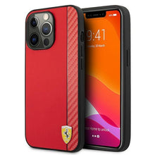 Заредете изображение във визуализатора на галерията – Ferrari FESAXHCP13XRE iPhone 13 Pro Max 6,7" czerwony/red hardcase On Track Carbon Stripe - TopMag

