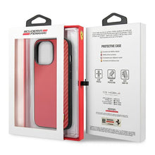 Заредете изображение във визуализатора на галерията – Ferrari FESAXHCP13XRE iPhone 13 Pro Max 6,7" czerwony/red hardcase On Track Carbon Stripe - TopMag
