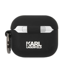 Заредете изображение във визуализатора на галерията – Karl Lagerfeld KLACA3SILKCK AirPods 3 cover black/black Silicone Karl &amp; Choupette
