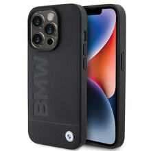 Заредете изображение във визуализатора на галерията – Original Case BMW Leather Hot Stamp BMHCP15XSLLBK for Iphone 15 Pro Max Black
