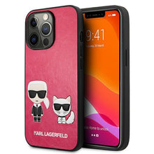 Заредете изображение във визуализатора на галерията – Karl Lagerfeld KLHCP13LPCUSKCP iPhone 13 Pro / 13 6,1" fuksja/fuchsia hardcase Ikonik Karl &amp; Choupette - TopMag
