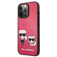 Заредете изображение във визуализатора на галерията – Karl Lagerfeld KLHCP13LPCUSKCP iPhone 13 Pro / 13 6,1" fuksja/fuchsia hardcase Ikonik Karl &amp; Choupette - TopMag
