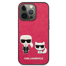 Заредете изображение във визуализатора на галерията – Karl Lagerfeld KLHCP13LPCUSKCP iPhone 13 Pro / 13 6,1" fuksja/fuchsia hardcase Ikonik Karl &amp; Choupette - TopMag
