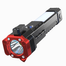 Заредете изображение във визуализатора на галерията – LED Flashlight LT2 Rescue (hammer, belt cutter, magnet) waterproof red
