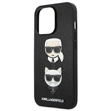 Заредете изображение във визуализатора на галерията – Karl Lagerfeld KLHCP13LSAKICKCBK iPhone 13 Pro / 13 6,1" czarny/black hardcase Saffiano Karl &amp; Choupette - TopMag
