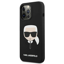 Заредете изображение във визуализатора на галерията – Karl Lagerfeld KLHCP13LSLKHBK iPhone 13 Pro / 13 6,1" czarny/black hardcase Silicone Karl`s Head - TopMag
