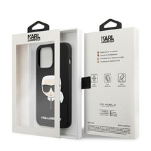 Заредете изображение във визуализатора на галерията – Karl Lagerfeld KLHCP13LSLKHBK iPhone 13 Pro / 13 6,1" czarny/black hardcase Silicone Karl`s Head - TopMag
