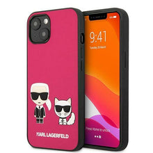 Заредете изображение във визуализатора на галерията – Karl Lagerfeld KLHCP13MPCUSKCP iPhone 13 6.1 "fuchsia / fuchsia hardcase Ikonik Karl &amp; Choupette - TopMag
