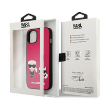 Заредете изображение във визуализатора на галерията – Karl Lagerfeld KLHCP13MPCUSKCP iPhone 13 6.1 "fuchsia / fuchsia hardcase Ikonik Karl &amp; Choupette - TopMag
