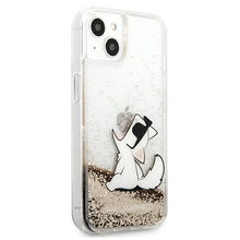 Заредете изображение във визуализатора на галерията – Karl Lagerfeld KLHCP13SGCFD iPhone 13 mini 5,4" złoty/gold hardcase Liquid Glitter Choupette Fun - TopMag
