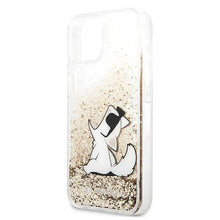 Заредете изображение във визуализатора на галерията – Karl Lagerfeld KLHCP13SGCFD iPhone 13 mini 5,4" złoty/gold hardcase Liquid Glitter Choupette Fun - TopMag
