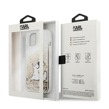 Заредете изображение във визуализатора на галерията – Karl Lagerfeld KLHCP13SGCFD iPhone 13 mini 5,4" złoty/gold hardcase Liquid Glitter Choupette Fun - TopMag
