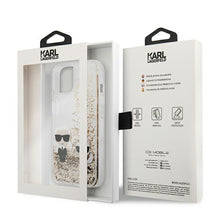 Заредете изображение във визуализатора на галерията – Karl Lagerfeld KLHCP13SGKCD iPhone 13 mini 5,4" złoty/gold hardcase Liquid Glitter Karl&amp;Choupette - TopMag
