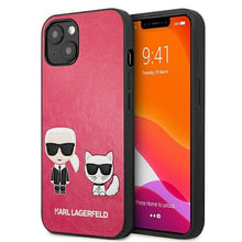 Заредете изображение във визуализатора на галерията – Karl Lagerfeld KLHCP13SPCUSKCP iPhone 13 mini 5,4" fuksja/fuchsia hardcase Ikonik Karl &amp; Choupette - TopMag

