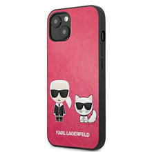 Заредете изображение във визуализатора на галерията – Karl Lagerfeld KLHCP13SPCUSKCP iPhone 13 mini 5,4" fuksja/fuchsia hardcase Ikonik Karl &amp; Choupette - TopMag
