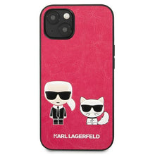 Заредете изображение във визуализатора на галерията – Karl Lagerfeld KLHCP13SPCUSKCP iPhone 13 mini 5,4" fuksja/fuchsia hardcase Ikonik Karl &amp; Choupette - TopMag
