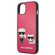 Заредете изображение във визуализатора на галерията – Karl Lagerfeld KLHCP13SPCUSKCP iPhone 13 mini 5,4" fuksja/fuchsia hardcase Ikonik Karl &amp; Choupette - TopMag
